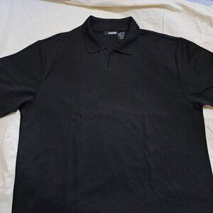 Clayborn Ribbed Jimmy Collar Polo (XL) Black